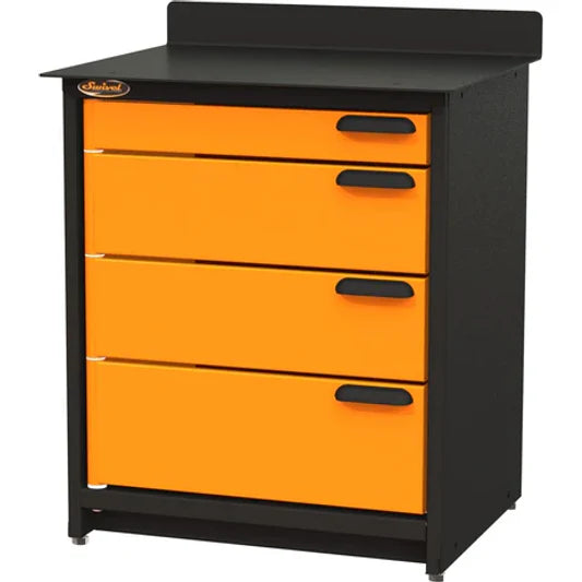 Swivel Modular Stationary 4 drawer storage unit