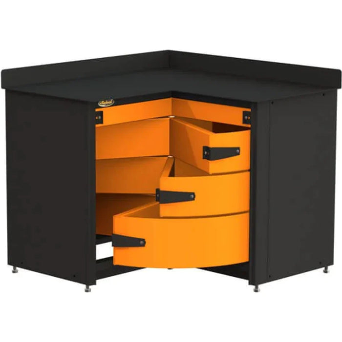 Swivel Modular Stationary 4 drawer corner storage unit