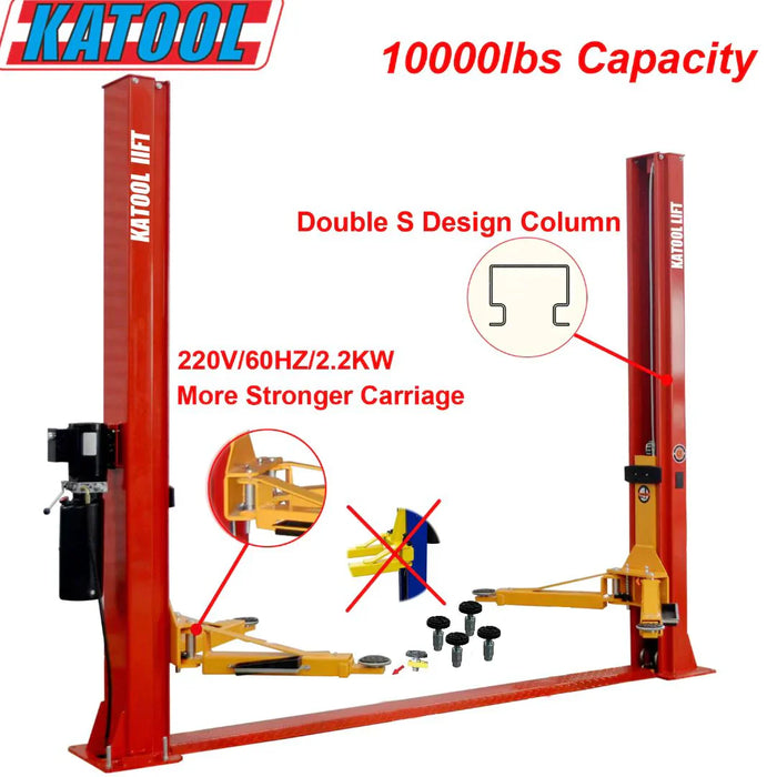 Katool KT-H100 Two Post Vehicle Lift 10,000lbs