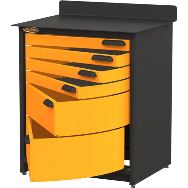 Swivel Modular Stationary 6 drawer inline base storage unit