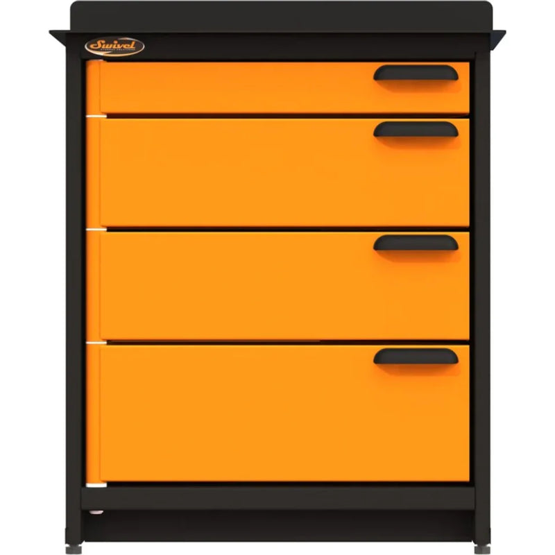 Swivel Modular Stationary 4 drawer storage unit