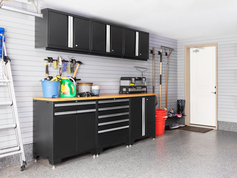 NewAge Pro Series 5 Piece Cabinet Set with Wall, Tool Drawer, Garage Sink Cabinet and 42 in. Worktop