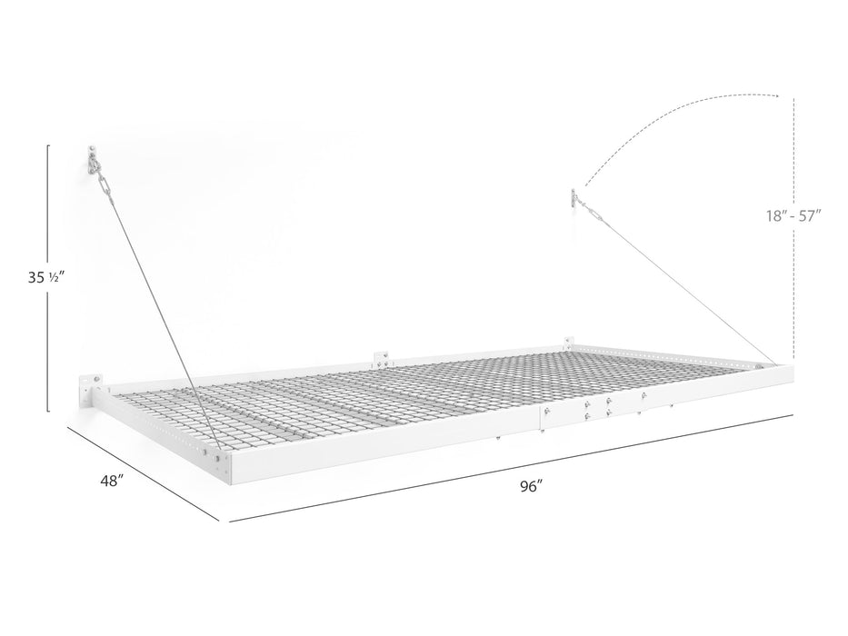 NewAge Pro Series 4 ft. x 8 ft. and 2 ft. x 8 ft. Wall Mounted Steel Shelf Set