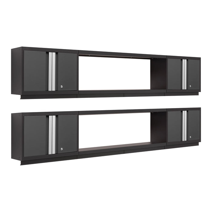 NewAge Bold Series 6 Piece Cabinet Set With Wall Cabinets and 48 in. Display Shelves