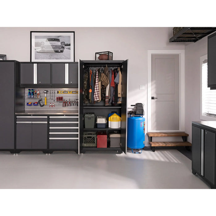 NewAge Pro 3.0 Series 16-Piece Cabinet Set with Lockers, Wall, Tool Drawer, Base, Corner Wall Cabinet and 56 in. Worktop