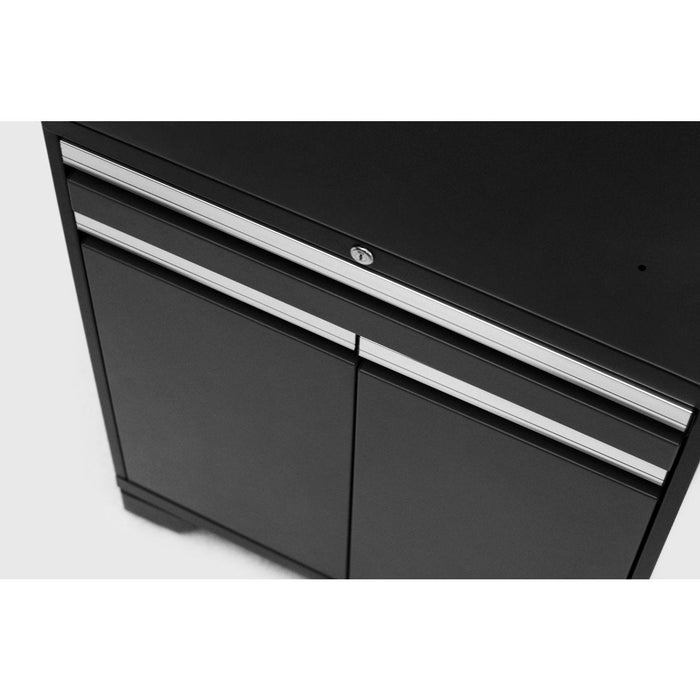 NewAge Pro Series 5 Piece Black Frame Cabinet Set With Garage Sink Cabinet