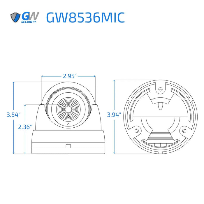 GW Security 16 Channel NVR Security Camera System with 6 * 8MP IP Bullet 3.6mm Fixed Lens Camera, 6 * 8MP IP Turret 3.6mm Fixed Lens Camera, Human & Vehicle Detection, Built-in Mic, PoE