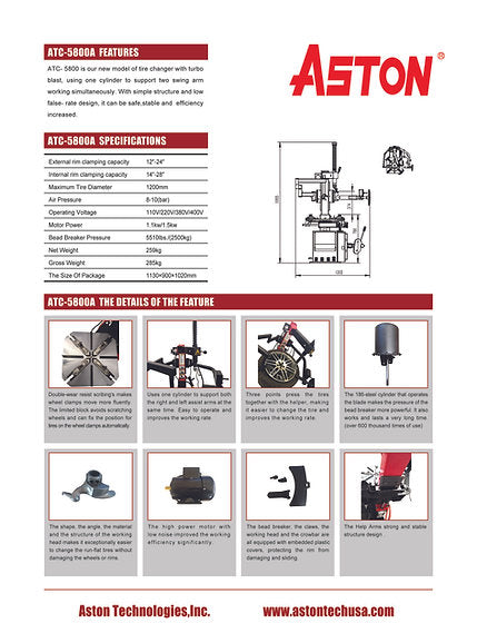 Aston® Tire Changer 2.0HP Stronger Motor & Wheel Balancer Combo 1580-3022