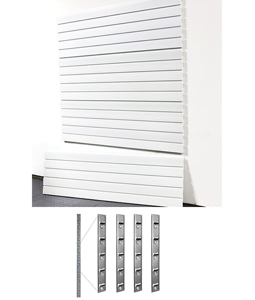 storeWALL 4′ Heavy Duty Slatwall Brite White + Installstrips