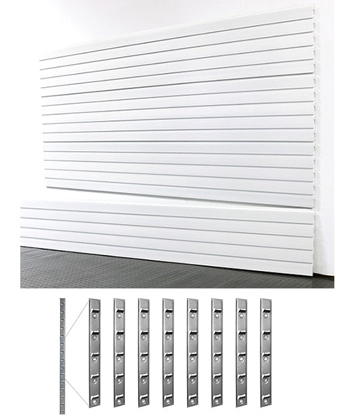 storeWALL 8′ Heavy Duty Slatwall Brite White + Installstrips