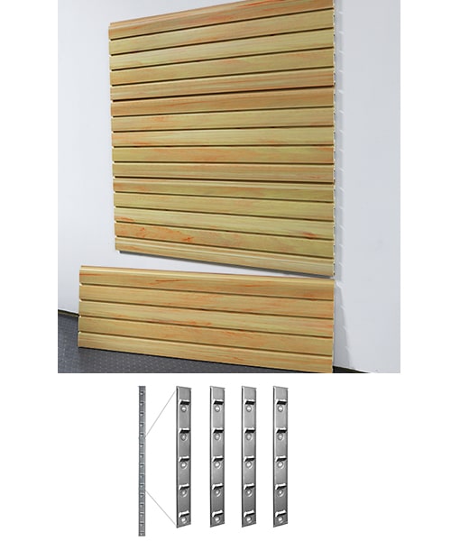 storeWALL 4′ Heavy Duty Slatwall Global Pine + Installstrips