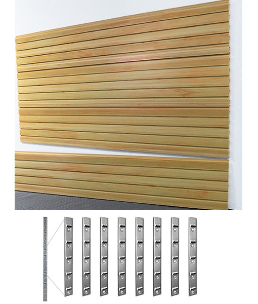 storeWALL 8′ Heavy Duty Slatwall Global Pine + Installstrips