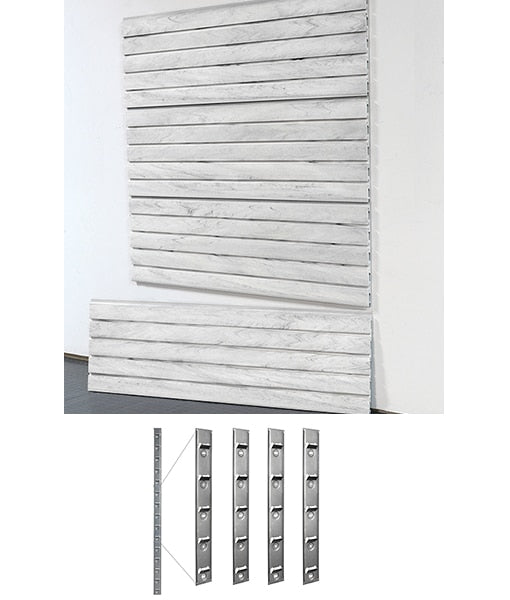 storeWALL 4′ Heavy Duty Slatwall Whitewood + Installstrips