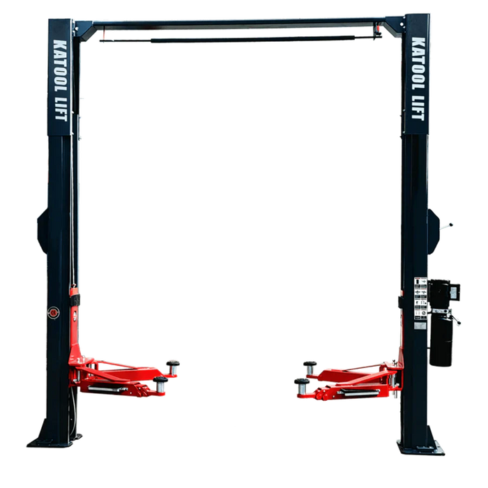 Katool KT-AS110D Two Post Asymmetrical Vehicle Lift 11,000lbs Single Point Lock Release