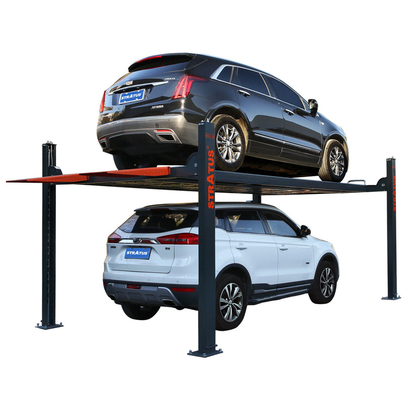 Stratus 4 Post 10,000 LBS Capacity Manual Release Storage Car Lift SAE-P410 (Caster Kit Sold Separately)