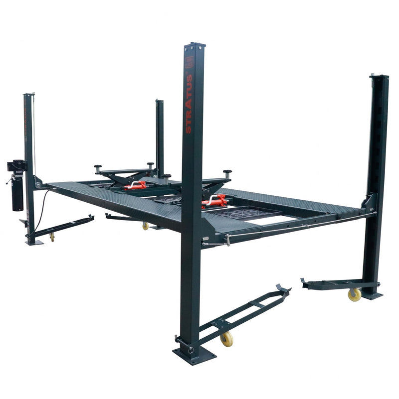 Stratus 4 Post 8,000 LBS Capacity Manual Release Storage Car Lift With Castors SAE-P48