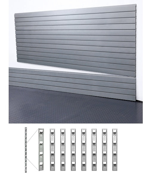 storeWALL 8′ Standard Duty Slatwall Silver+ Installstrips