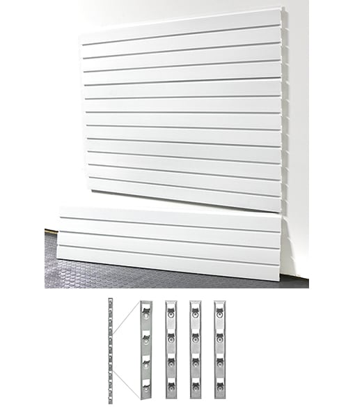 storeWALL 4′ Standard Duty Slatwall Brite White + Installstrips