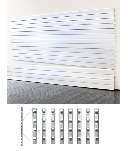 storeWALL 8′ Standard Duty Slatwall Brite White + Installstrips