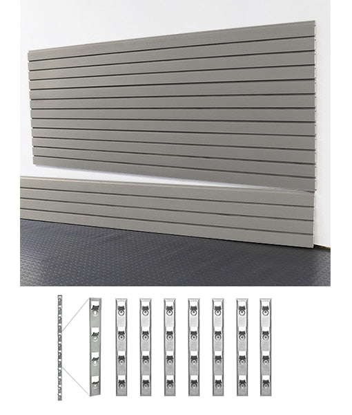 storeWALL 8′ Standard Duty Slatwall Weathered Grey + Installstrips