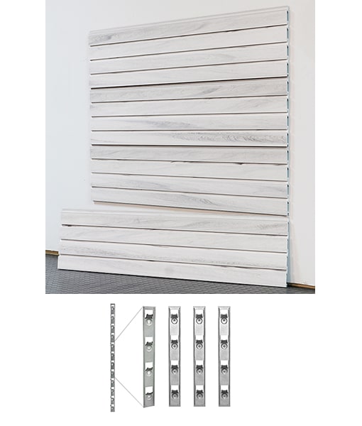 storeWALL 4′ Standard Duty Slatwall Whitewood + Installstrips