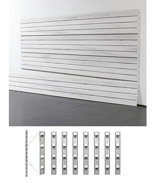 storeWALL 8′ Standard Duty Slatwall Whitewood + Installstrips