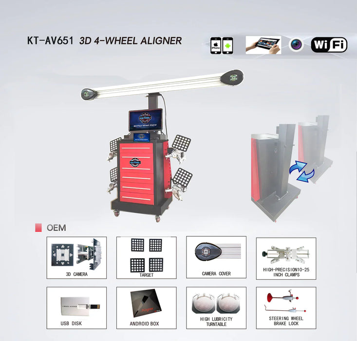 Katool KT-AV651 Wheel Alignment Machine Works on 2 Post & Scissor Lift