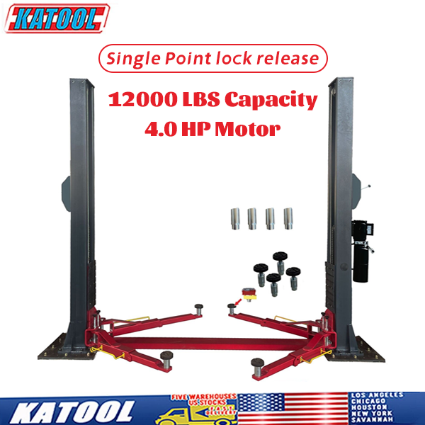 Katool H120D 12000 Lbs Two Post Lift Single Lock Release Auto lift Car lift