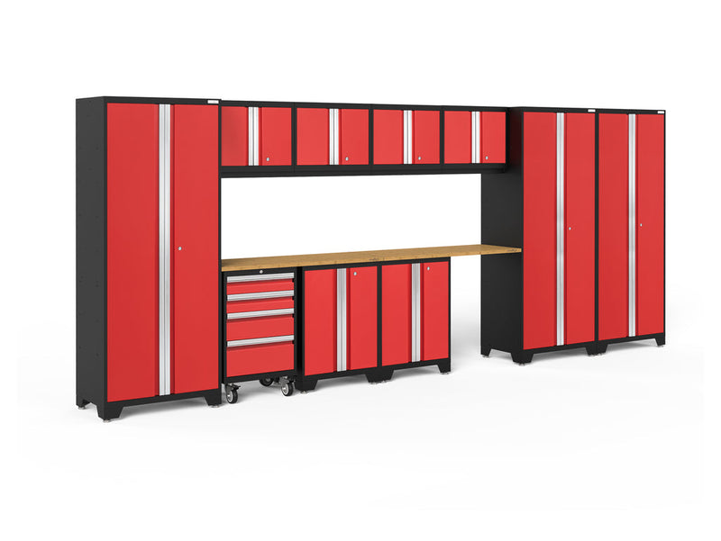 NewAge Bold Series 12 Piece Cabinet Set with Tool, Base, Wall Cabinets and 3 Lockers